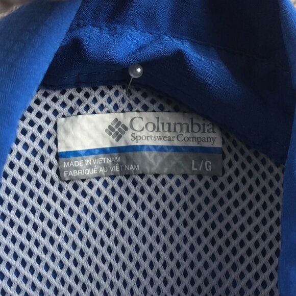 Columbia Mens Fishing Shirt Large Short Sleeve Blue Button Up Vented Outdoors - Picture 10 of 16